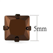 Load image into Gallery viewer, TK2583 - Two Tone IP Light Brown (IP Light coffee) Stainless Steel Earrings with AAA Grade CZ  in Light Coffee