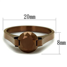 Load image into Gallery viewer, TK2590 IP Coffee light Stainless Steel Ring with AAA Grade CZ in Light Coffee