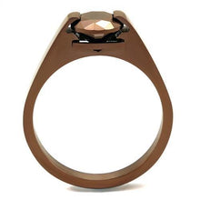 Load image into Gallery viewer, TK2594 - IP Coffee light Stainless Steel Ring with AAA Grade CZ  in Light Coffee