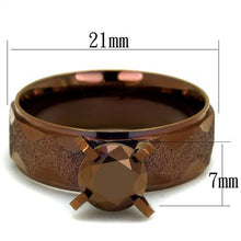 Load image into Gallery viewer, TK2596 - IP Coffee light Stainless Steel Ring with AAA Grade CZ  in Light Coffee