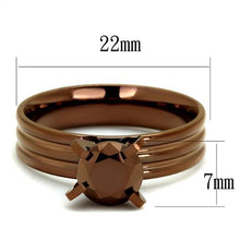 Load image into Gallery viewer, TK2597 - IP Coffee light Stainless Steel Ring with AAA Grade CZ  in Light Coffee