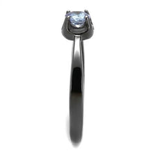 Load image into Gallery viewer, TK2609 - IP Light Black  (IP Gun) Stainless Steel Ring with AAA Grade CZ  in Light Amethyst