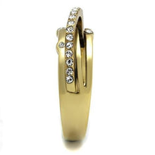 Load image into Gallery viewer, TK2611 - IP Gold(Ion Plating) Stainless Steel Ring with Top Grade Crystal  in Clear