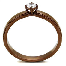 Load image into Gallery viewer, TK2621 - IP Coffee light Stainless Steel Ring with AAA Grade CZ  in Clear