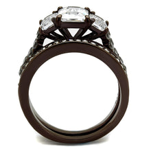 Load image into Gallery viewer, TK2646 - IP Dark Brown (IP coffee) Stainless Steel Ring with AAA Grade CZ  in Clear