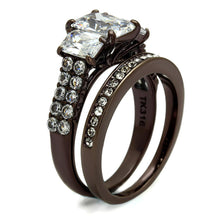 Load image into Gallery viewer, TK2646 - IP Dark Brown (IP coffee) Stainless Steel Ring with AAA Grade CZ  in Clear