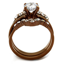 Load image into Gallery viewer, TK2647 - IP Coffee light Stainless Steel Ring with AAA Grade CZ  in Clear