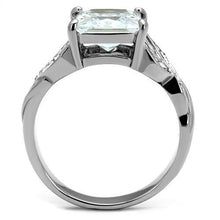 Load image into Gallery viewer, TK2657 - High polished (no plating) Stainless Steel Ring with AAA Grade CZ  in Clear