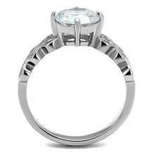 Load image into Gallery viewer, TK2658 - High polished (no plating) Stainless Steel Ring with AAA Grade CZ  in Clear