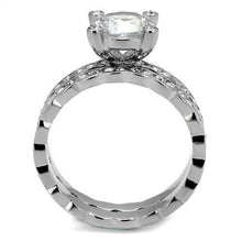 Load image into Gallery viewer, TK2659 - High polished (no plating) Stainless Steel Ring with AAA Grade CZ  in Clear