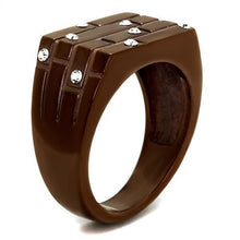 Load image into Gallery viewer, TK2664 - IP Coffee light Stainless Steel Ring with Top Grade Crystal  in Clear