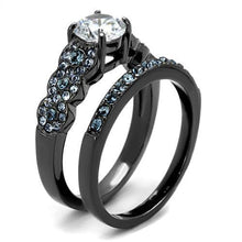 Load image into Gallery viewer, TK2671 - IP Light Black  (IP Gun) Stainless Steel Ring with AAA Grade CZ  in Clear