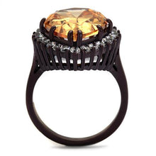 Load image into Gallery viewer, TK2675 - IP Dark Brown (IP coffee) Stainless Steel Ring with AAA Grade CZ  in Champagne