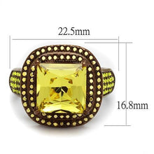 Load image into Gallery viewer, TK2677 - IP Coffee light Stainless Steel Ring with AAA Grade CZ  in Topaz