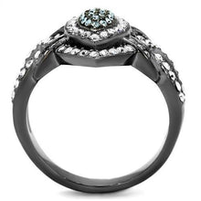 Load image into Gallery viewer, TK2679 - IP Light Black  (IP Gun) Stainless Steel Ring with Top Grade Crystal  in Multi Color