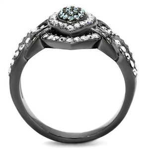 TK2679 - IP Light Black  (IP Gun) Stainless Steel Ring with Top Grade Crystal  in Multi Color