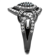 Load image into Gallery viewer, TK2679 - IP Light Black  (IP Gun) Stainless Steel Ring with Top Grade Crystal  in Multi Color