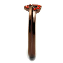 Load image into Gallery viewer, TK2686 - IP Coffee light Stainless Steel Ring with Top Grade Crystal  in Orange