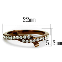 Load image into Gallery viewer, TK2687 - IP Coffee light Stainless Steel Ring with Top Grade Crystal  in Clear