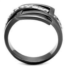 Load image into Gallery viewer, TK2690 - IP Light Black  (IP Gun) Stainless Steel Ring with AAA Grade CZ  in Clear