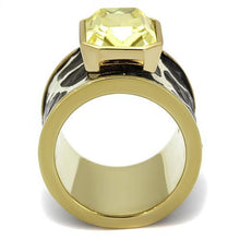 Load image into Gallery viewer, TK2701 - IP Gold(Ion Plating) Stainless Steel Ring with Top Grade Crystal  in Citrine Yellow