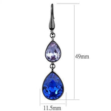 Load image into Gallery viewer, TK2706 - IP Light Black  (IP Gun) Stainless Steel Earrings with Top Grade Crystal  in Multi Color