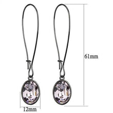 Load image into Gallery viewer, TK2719 - IP Light Black  (IP Gun) Stainless Steel Earrings with Top Grade Crystal  in Light Peach