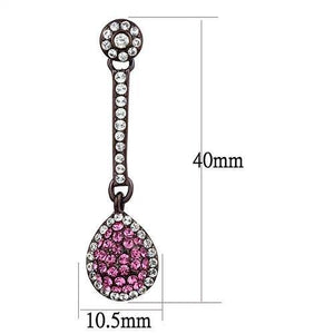 TK2724 - IP Dark Brown (IP coffee) Stainless Steel Earrings with Top Grade Crystal  in Rose