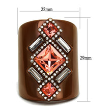 Load image into Gallery viewer, TK2735 - IP Coffee light Stainless Steel Ring with Top Grade Crystal  in Rose