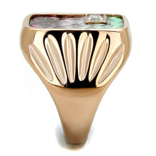 Load image into Gallery viewer, TK2737 - IP Rose Gold(Ion Plating) Stainless Steel Ring with Leather  in Multi Color