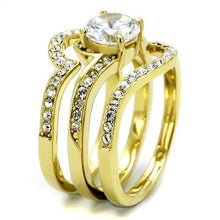 Load image into Gallery viewer, TK2742 - IP Gold(Ion Plating) Stainless Steel Ring with AAA Grade CZ  in Clear