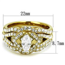 Load image into Gallery viewer, TK2743 - IP Gold(Ion Plating) Stainless Steel Ring with AAA Grade CZ  in Clear