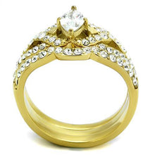 Load image into Gallery viewer, TK2743 - IP Gold(Ion Plating) Stainless Steel Ring with AAA Grade CZ  in Clear