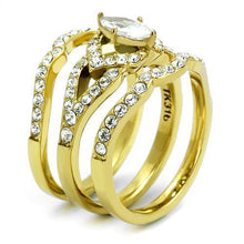 Load image into Gallery viewer, TK2743 - IP Gold(Ion Plating) Stainless Steel Ring with AAA Grade CZ  in Clear