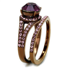 Load image into Gallery viewer, TK2745 - IP Coffee light Stainless Steel Ring with Top Grade Crystal  in Amethyst