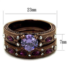 Load image into Gallery viewer, TK2746 - IP Coffee light Stainless Steel Ring with AAA Grade CZ  in Amethyst