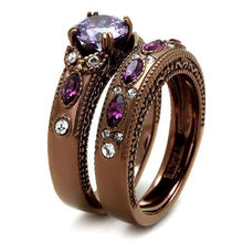 Load image into Gallery viewer, TK2746 - IP Coffee light Stainless Steel Ring with AAA Grade CZ  in Amethyst