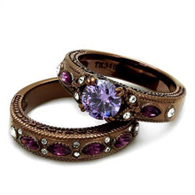 Load image into Gallery viewer, TK2746 - IP Coffee light Stainless Steel Ring with AAA Grade CZ  in Amethyst