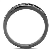 Load image into Gallery viewer, TK2751 - IP Light Black  (IP Gun) Stainless Steel Ring with Top Grade Crystal  in Clear