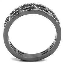 Load image into Gallery viewer, TK2753 - IP Light Black  (IP Gun) Stainless Steel Ring with Top Grade Crystal  in Black Diamond