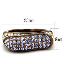 Load image into Gallery viewer, TK2754 - IP Coffee light Stainless Steel Ring with Top Grade Crystal  in Multi Color