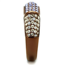 Load image into Gallery viewer, TK2754 - IP Coffee light Stainless Steel Ring with Top Grade Crystal  in Multi Color