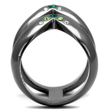 Load image into Gallery viewer, TK2757 - IP Light Black  (IP Gun) Stainless Steel Ring with Top Grade Crystal  in Multi Color