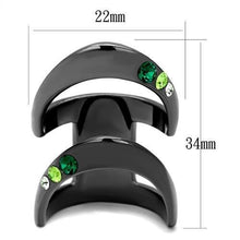 Load image into Gallery viewer, TK2768 - IP Light Black  (IP Gun) Stainless Steel Ring with Top Grade Crystal  in Multi Color