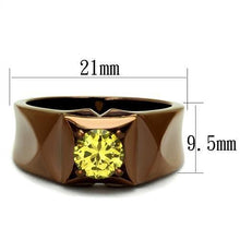 Load image into Gallery viewer, TK2773 - IP Coffee light Stainless Steel Ring with AAA Grade CZ  in Topaz