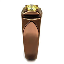 Load image into Gallery viewer, TK2773 - IP Coffee light Stainless Steel Ring with AAA Grade CZ  in Topaz