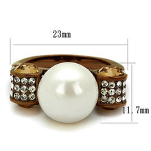 Load image into Gallery viewer, TK2774 - IP Coffee light Stainless Steel Ring with Synthetic Pearl in White