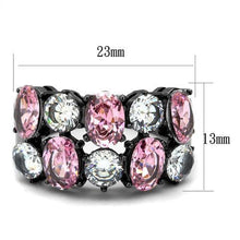 Load image into Gallery viewer, TK2776 - IP Light Black  (IP Gun) Stainless Steel Ring with AAA Grade CZ  in Rose