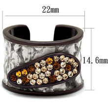 Load image into Gallery viewer, TK2781 - IP Dark Brown (IP coffee) Stainless Steel Ring with Top Grade Crystal  in Multi Color