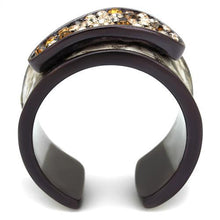 Load image into Gallery viewer, TK2781 - IP Dark Brown (IP coffee) Stainless Steel Ring with Top Grade Crystal  in Multi Color